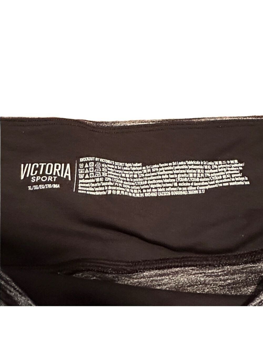 Victoria’s Secret Sport Gray and Black Athletic Leggings Size XL - Picture 5 of 6